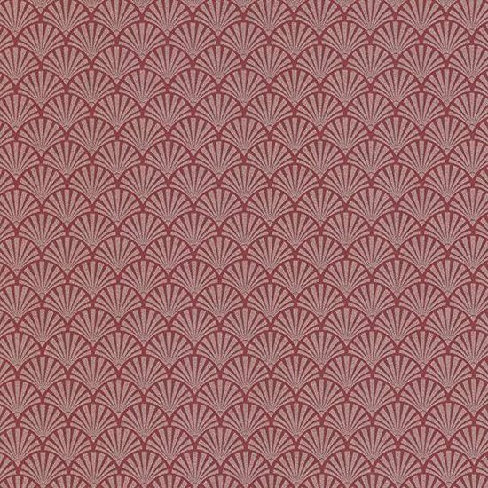 ERI 13707-20 motif géométrique doré pailleté sur fond rouge