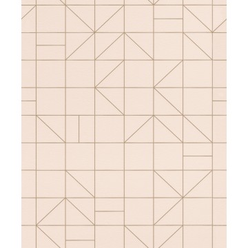rasch 610734 uni lisse rose pâle avec motifs géométriques et modernes